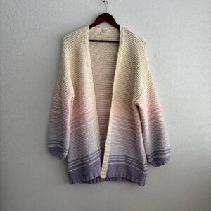 Marine Layer Gradient Cardigan - Cream, Pink, Purple